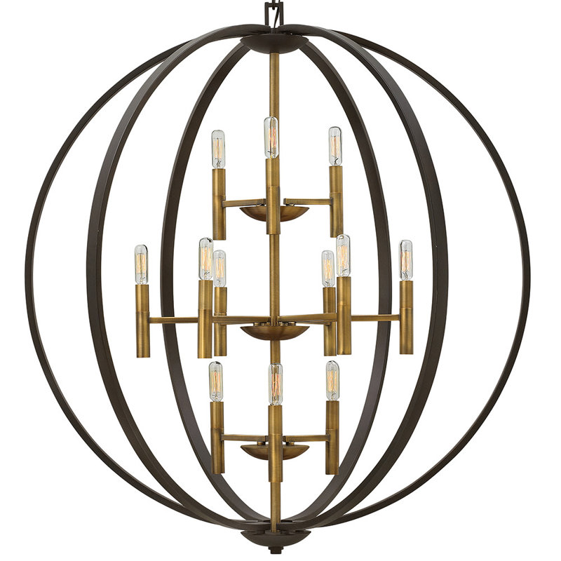 Euclid 12-Light Globe Pendant, Spanish Bronze