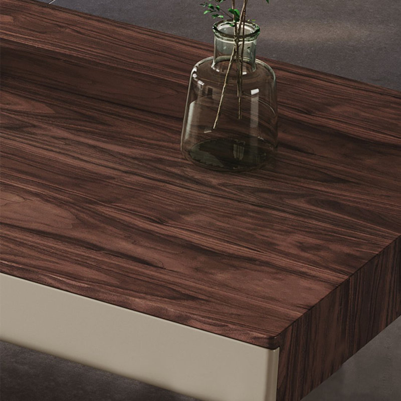 Bureau en bois massif de couleur noyer, bureau d'étude luxueux et moderne avec tiroirs, H 29,53 po x l 70,87 po x P 27,56 po