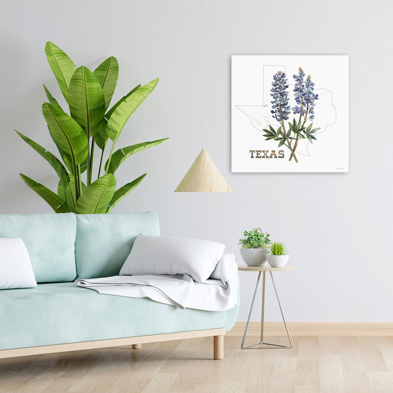 «Texas Bluebonnets», carte florale contemporaine, art floral naturel, H 24 po x l 24 po
