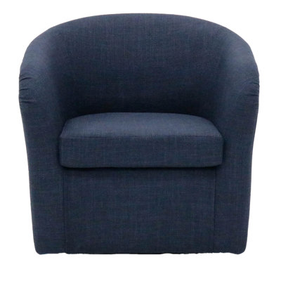 Anrea 30.5" W Polyester Swivel Barrel Chair