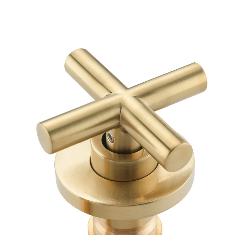 Rust- Wall Mounted Bathroom Faucet - Brushed Gold Appearance Brass Sink In, Brushed Gold