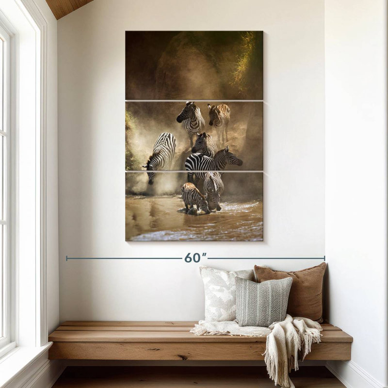 Brampt Zebra Crossing Mara River, 50" H x 32" W