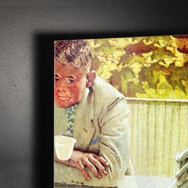 Ragazzi Al Bar by Norman Rockwell - Square Print on Glass, 70cm H x 70cm W