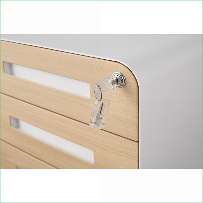 Classeur mobile à 3 tiroirs classeur sous le bureau, en acier verrouillable avec barre de suspension, pour dossiers légaux / format lettre / A4, 5 roulettes | Métal | Bureau