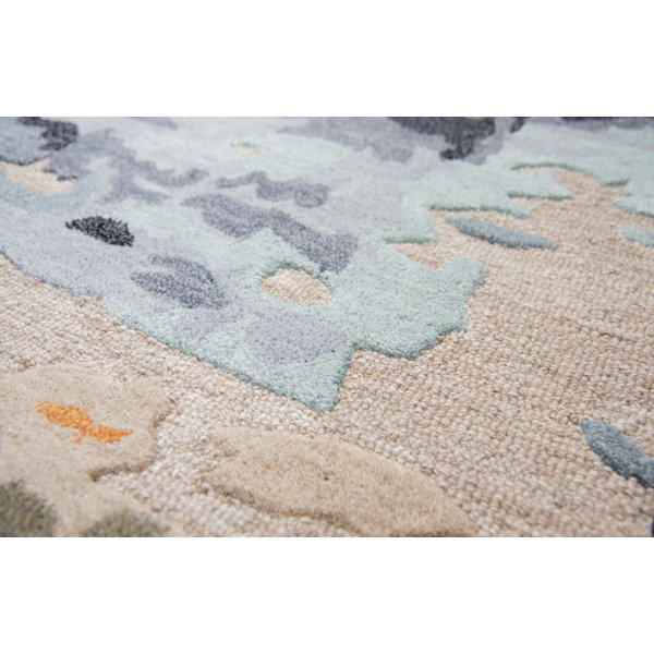 Corrigan Studio® Stearns Abstract Hand-Tufted Tan Area Rug | Wayfair