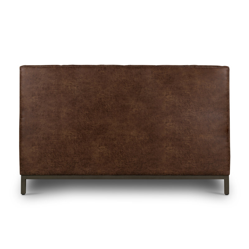 Upholstered Wingback Bed, King, Vintage Tobacco