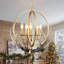 Lustre de ferme rustique à intensité variable 20,4 "avec résine 4 - bois de cerf et abat-jour en métal rétro-655028656-655028662