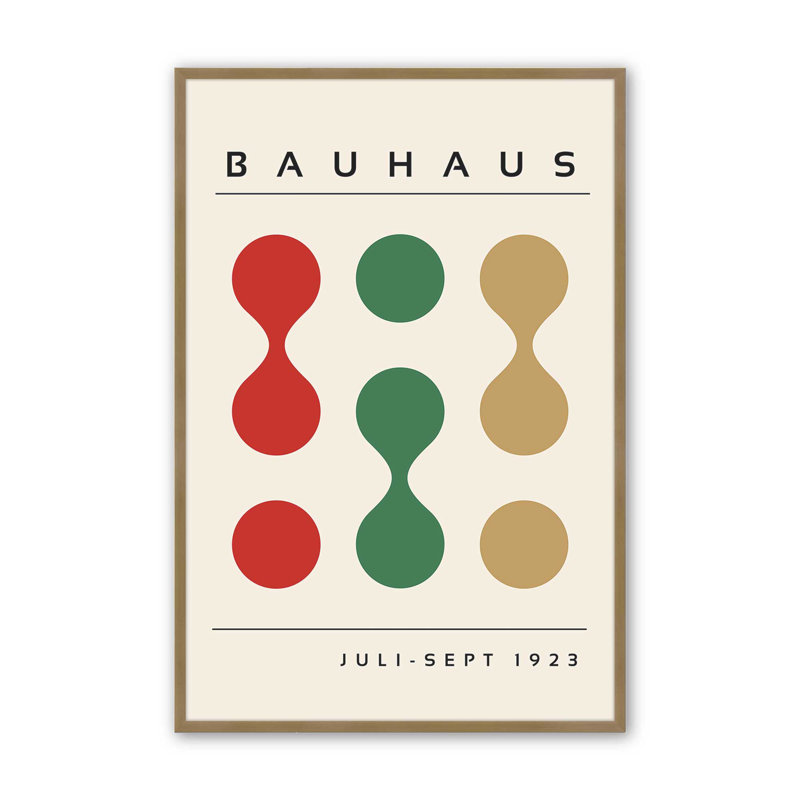 Formes du Bauhaus réinventées, Cadre simple brossé doré, H 25,25 po x l 19,25 po