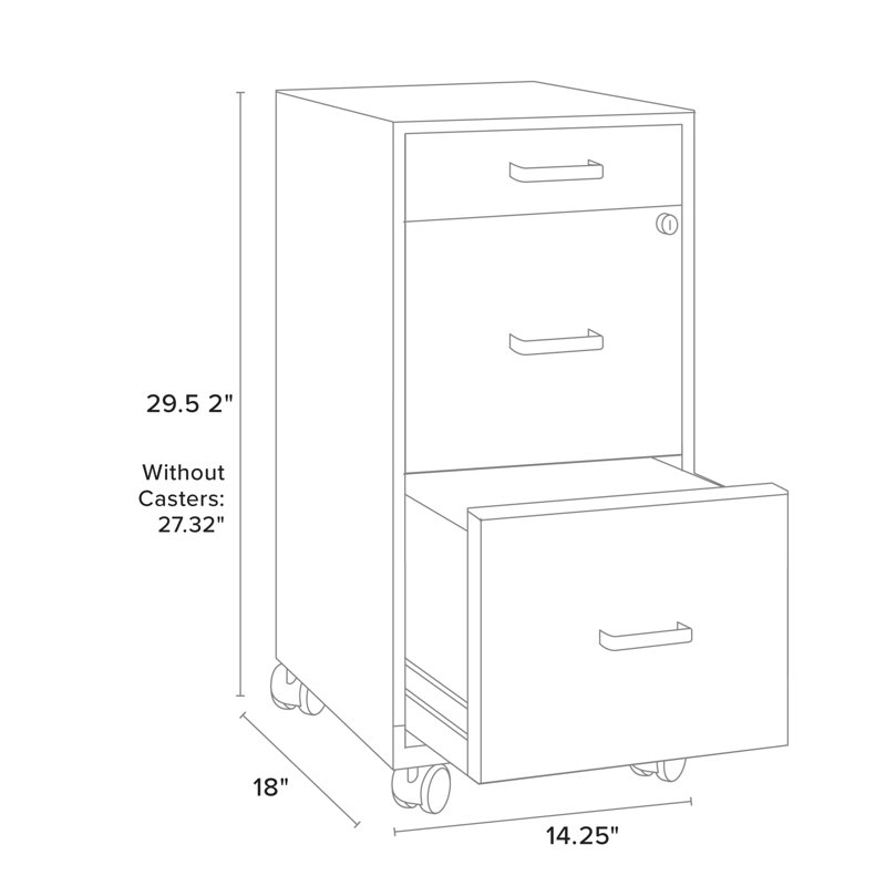 Margey 14.25'' Wide 3 -Drawer Mobile Steel File Cabinet, Lava Red