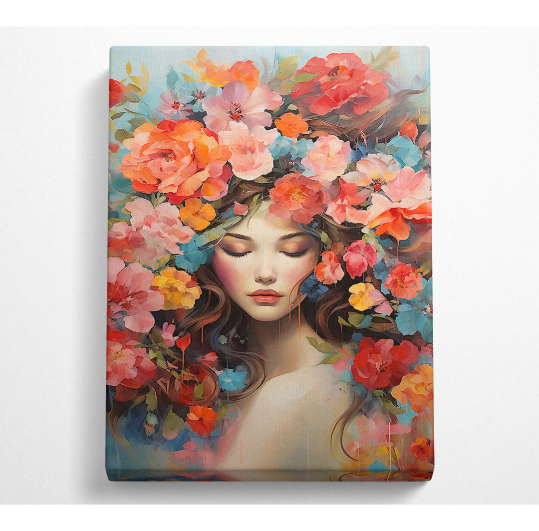 Flower Hair Lady - Kunstdrucke auf Leinwand