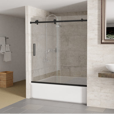 Porte de baignoire coulissante réversible simple sans cadre de 56 à 60 po Bermuda