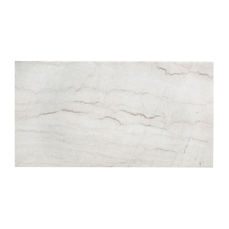 Edwyn 48'' White Marble Top and Brown Wood Coffee Table