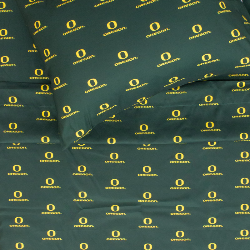Oregon Sheet Set, Twin XL Sheet Set + Fitted Sheet + 1 Pillowcase, University of Oregon