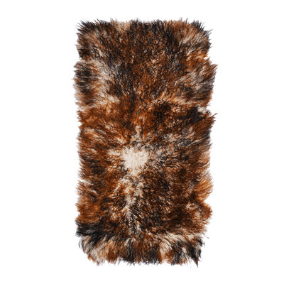 Lopez Sheepskin Area Rug in Rust Tipped