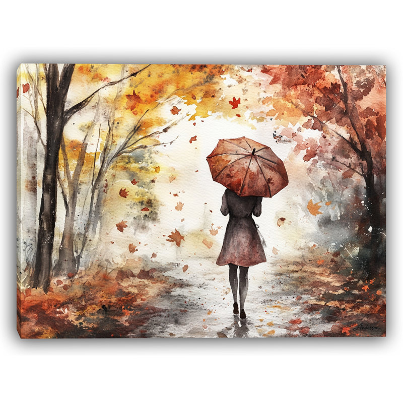Toile tendue Crimson Stroll in Autumn Mist