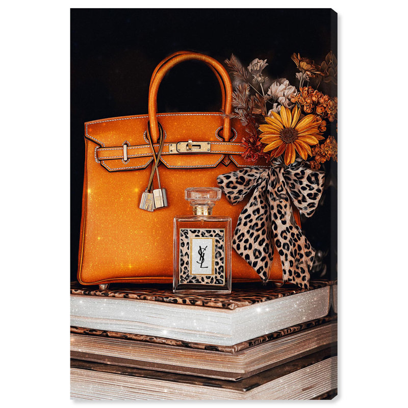 «Leopard Fall Glam», reproduction d'art sur toile par Art Remedy, Toile tendue avec châssis, H 15 po x l 10 po