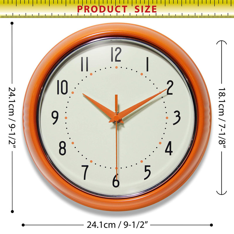 Rétro horloge murale de cuisine Mid Century