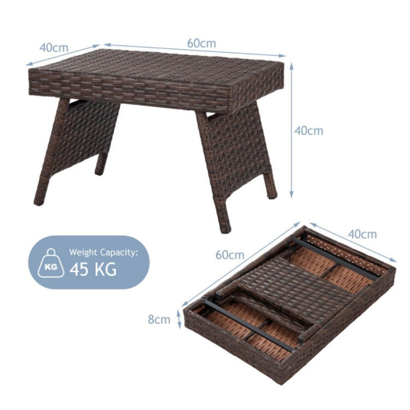 Table d'appoint pliante Dilar, Brun