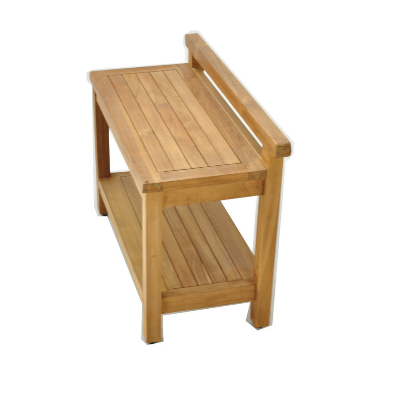 Banc de douche l 30" teck Whitfield, H 18 po x l 24 po x P 13 po