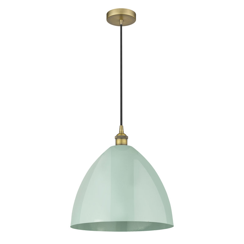 Schiavone 1 - Light Single Pendant, Seafoam, Brushed Brass