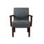 Classic Fabric Accent Arm Chair And Round Table - Grey Tone Contemporary With Solid Wood