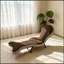 Chaise longue rembourrée pliable avec pieds robustes