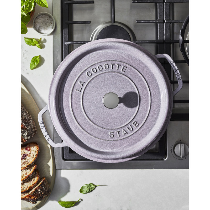 La Cocotte Cast Iron Round Cocotte, Cherry Blossom, 7 quarts