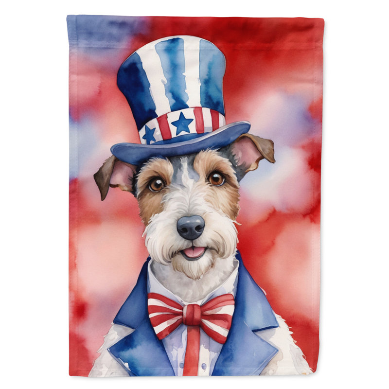 Drapeau patriotique du jardin américain, Fox-terrier blanc