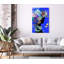 «Blue Floral Head Silhouette», femme afro-américaine, impression sur acrylique-867673400