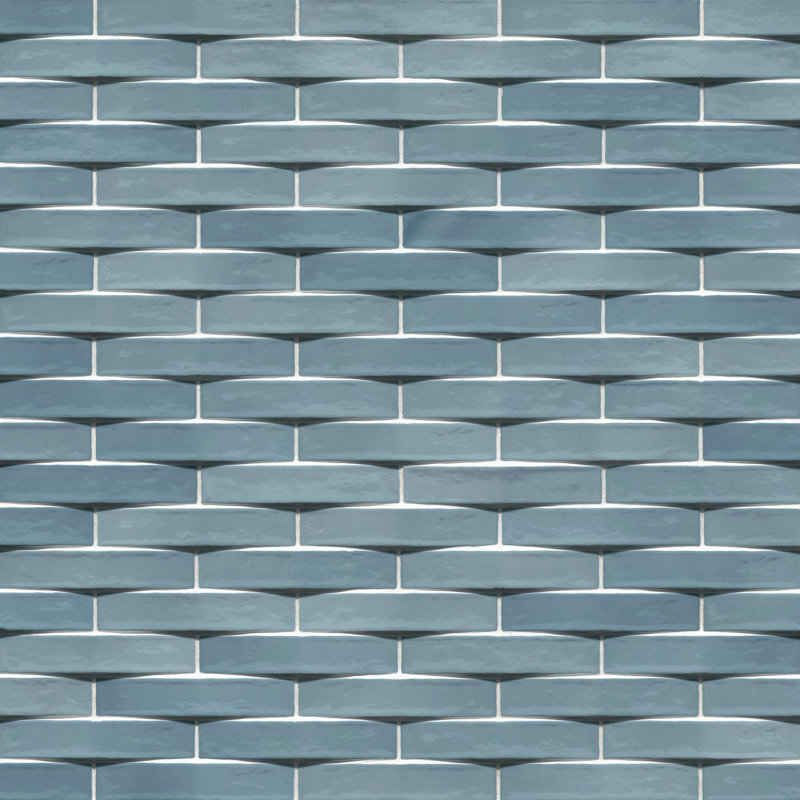 Crescentia 2 in. x 10 in. Glossy Ceramic 3D Wall Tile, Coastal Wave