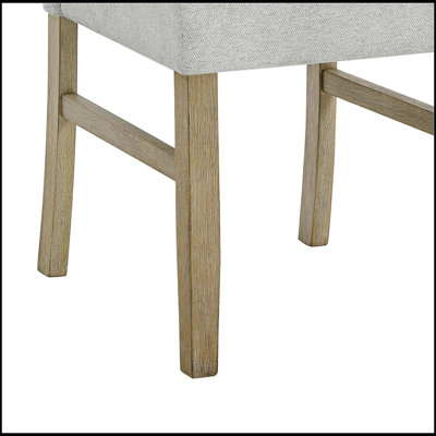 Ensemble de 2 chaises d'appoint Tabitha avec finition en chêne clair et tissu gris clair pour un confort et un style modernes
