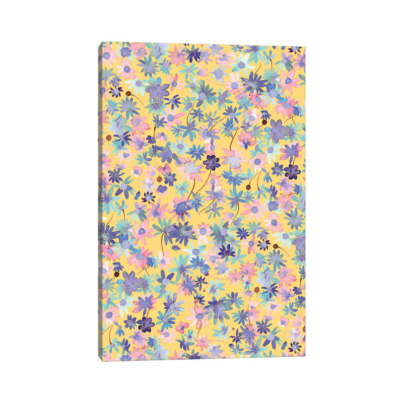 Daisies Floral Mustard - Wrapped Canvas Art Prints - Wrapped Canvas Gallery-Wrapped Canvas Giclée, 66.04 cm H x 45.72 cm W