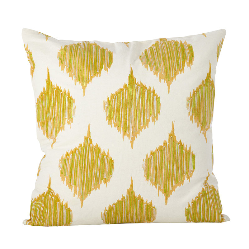 Cotton Down Geometric Throw Pillow, Mustard