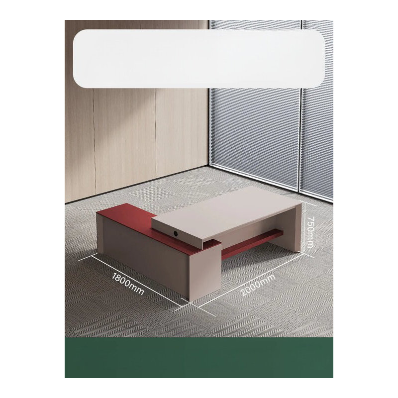 Nakayia L-Shaped Executive Desk, 75cm H x 200cm W x 180cm D