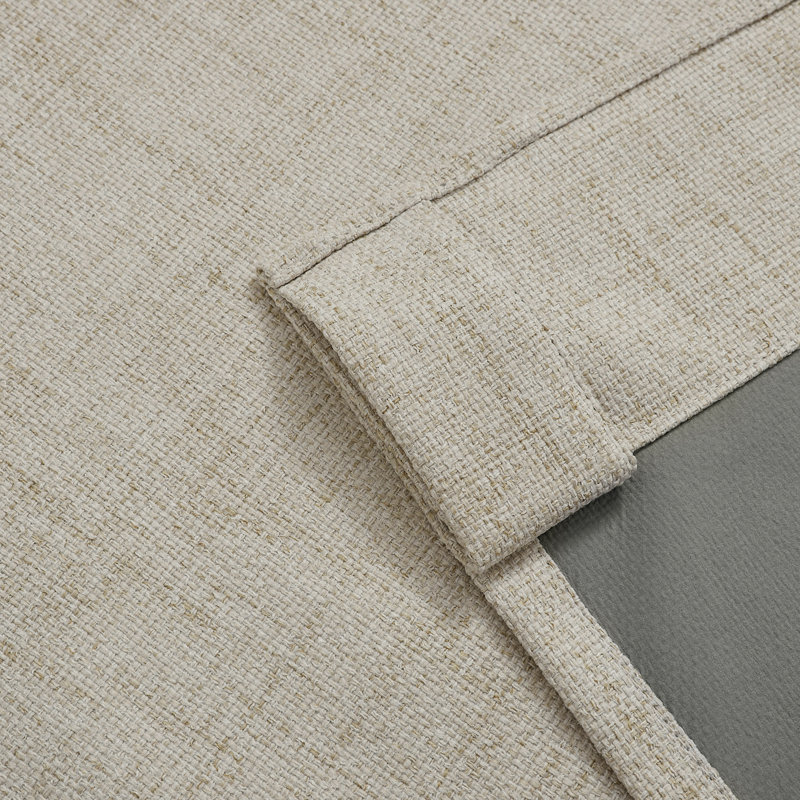4 Pcs 100% Polyester Burlap Blackout Curtains For Bedroom Back Tab Curtains 4 Panels Set, 52" W x 108" L, Linen