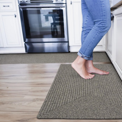 Doherty  Braided Rug / Washable Indoor/Outdoor Gray/Brown Country Rug
