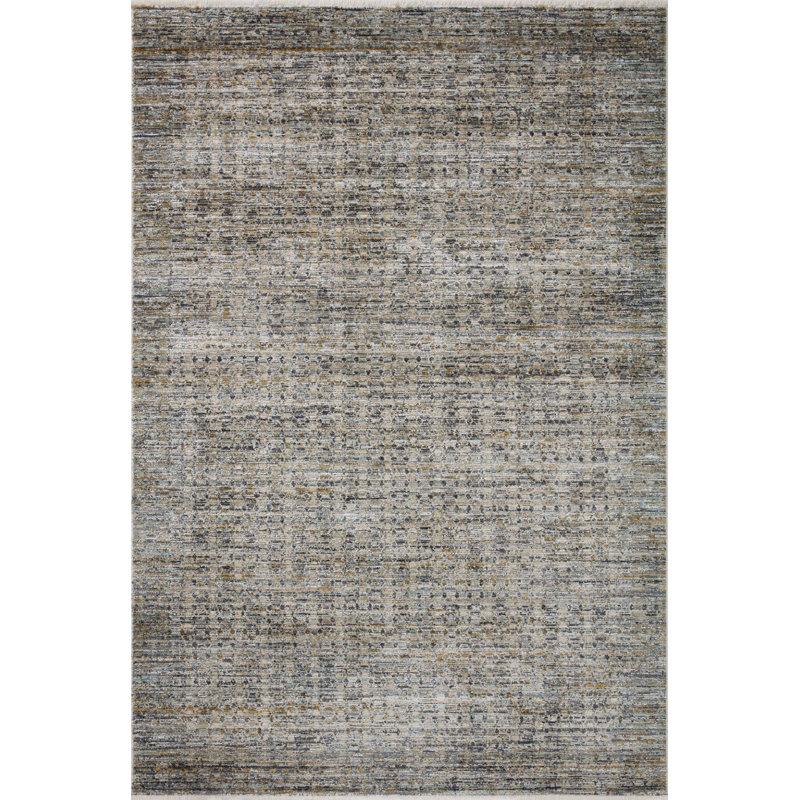 Machine Woven Polyester Area Rug in Gray, Rectangle 3'6" x 5'6"
