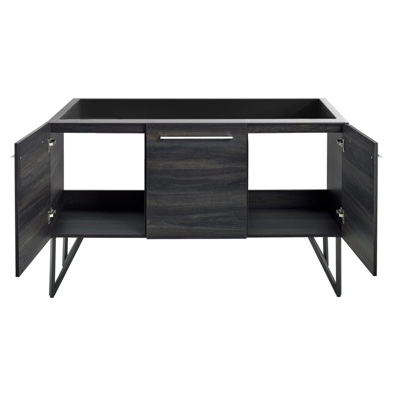 Base de meuble-lavabo simple Anniol, Brun foncé