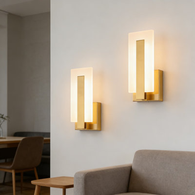 Applique murale moderne à DEL à intensité variable, lumière murale câblée avec lumière blanche chaude réglable, ensemble de 2 pour meuble-lavabo, chambre à coucher, couloir et salon