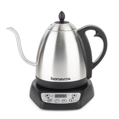 SAKI Baristan Electric Gooseneck Kettle with Precise Temperature Control,  Pour Over Coffee Kettle & Tea Kettle, Stainless Steel, 1200W Quick Heating