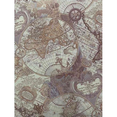 Antique Atlas Designer Printed Aida Fabric by Alisena KF-1345A