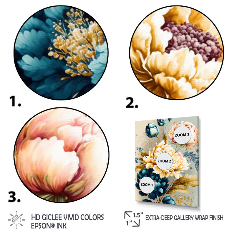 «Vibrant Multi-Color Floral Bunch II», impression sur toile, H 32 po x l 16 po x P 1 po, Toile tendue