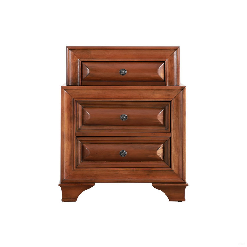 Table de chevet de charme avec façades courbées, Chêne