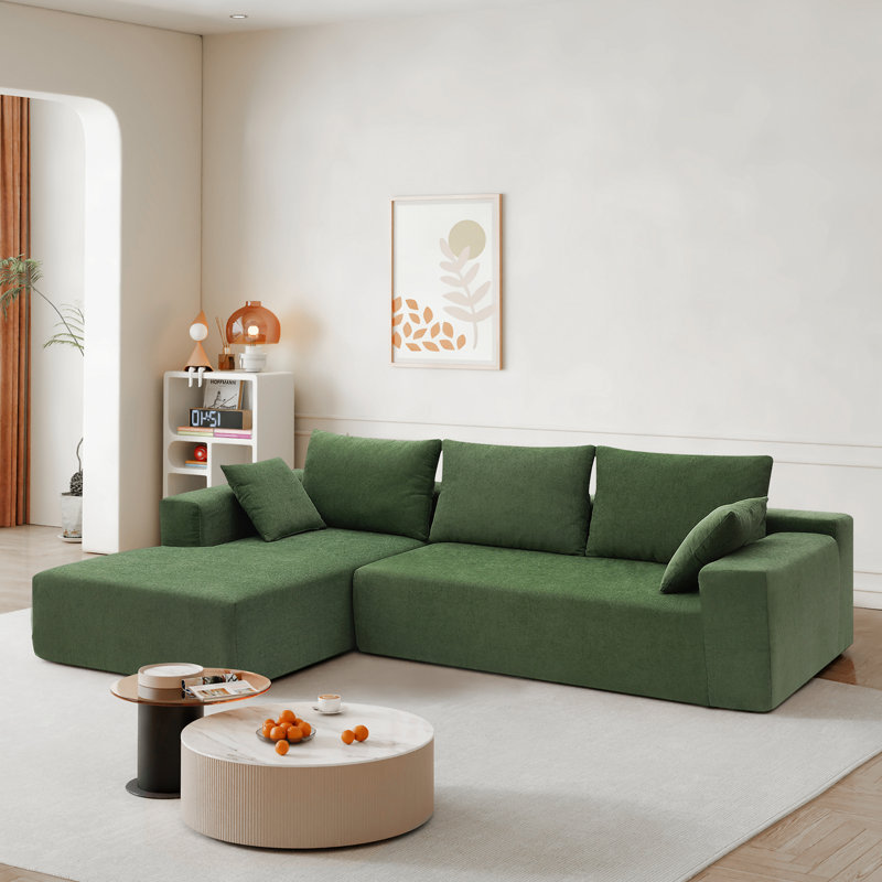 Ensemble de canapé modulaire Boneless Waukesha 109 x 68 po, Vert