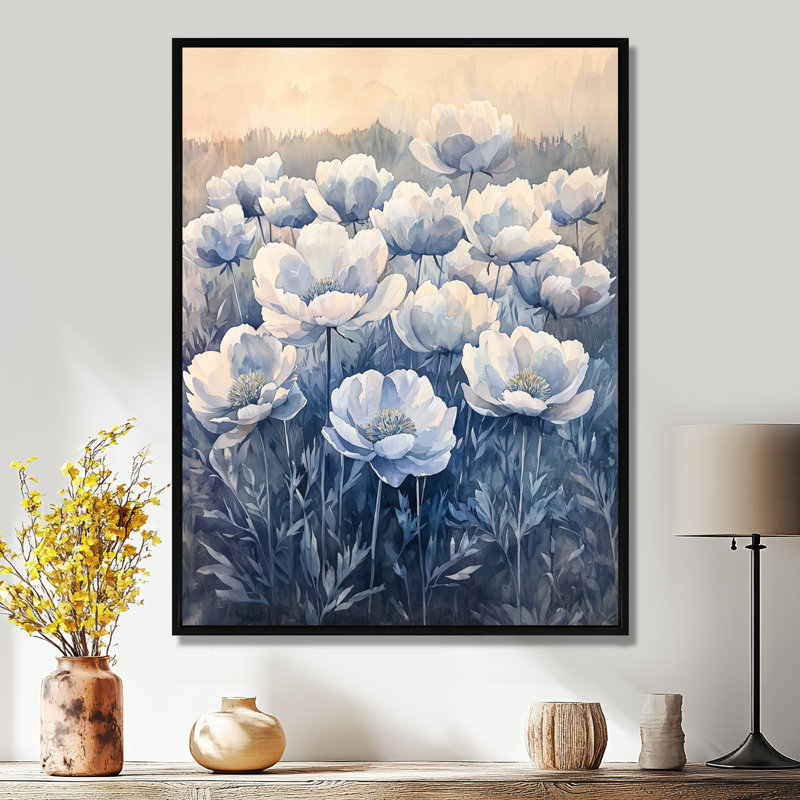 Keppler - Floral Canvas Prints, Noir, noir, noir, noir, Reproduction encadrée sans passe-partout, H 20 po x l 12 po
