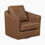 Fauteuil pivotant Vance 33 po moderne et contemporain en cuir pleine fleur assorti, avec base pivotante à 360 degrés, siège à ressorts ensachés et coussins amovibles à fermeture éclair.-883822327