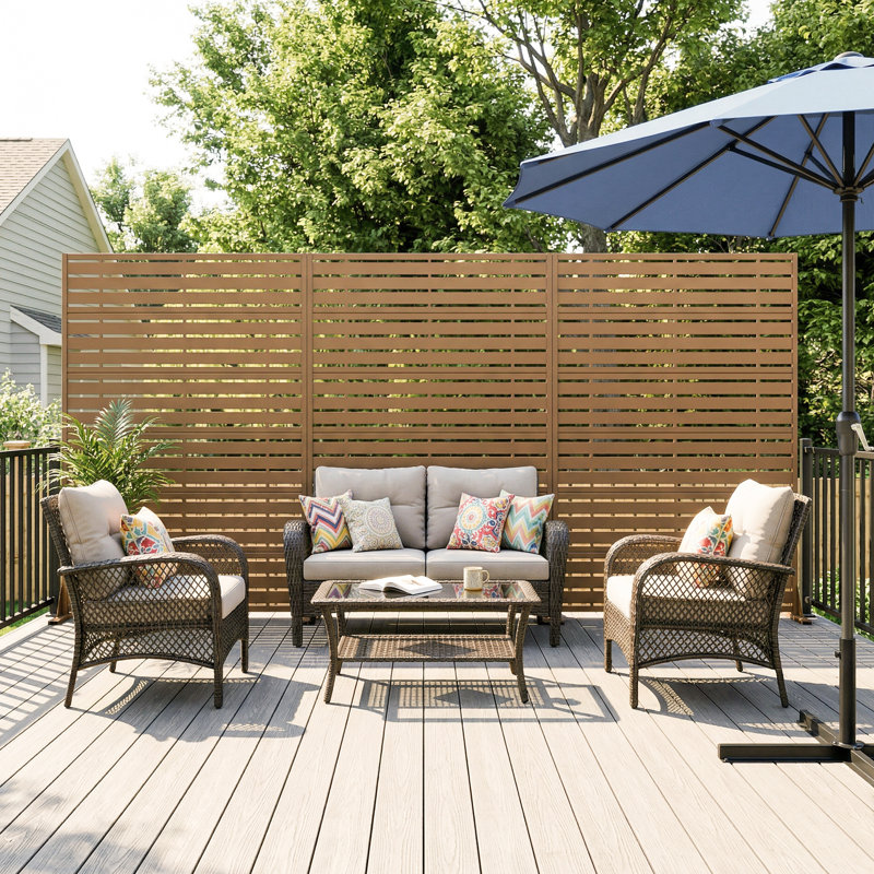 Panneau de clôture de jardin d'extérieur en métal H 72 po x l 94 po x P 16 po, H 72 po x l 94 po x P 16 po, Brun