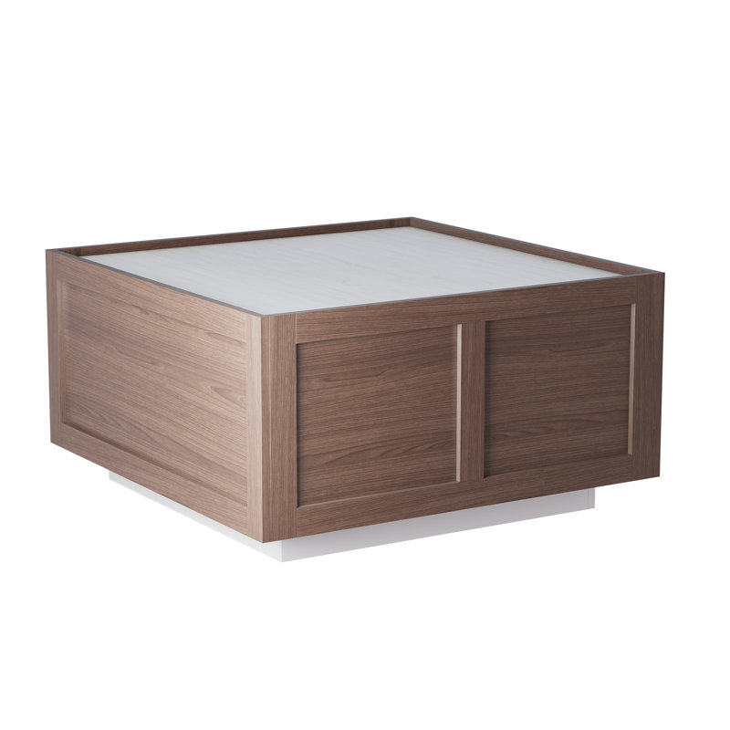 Coffee Table with Storage, White/Brown