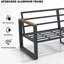 Ensemble de mobilier d'extérieur en aluminium 5 pièces, 2 chaises berçantes pivotantes, banc à 3 places, table basse et table d'appoint, ensemble de conversation modulaire avec coussins épais-939924349