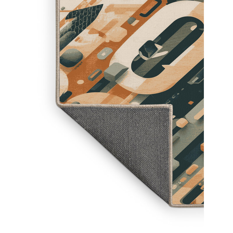 Tapis moelleux moelleux à motif géométrique moderne et contemporain à motif géométrique Ristaino, 4 x 2